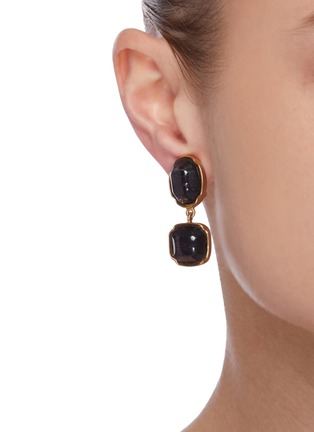 Figure View - Click To Enlarge - GOOSSENS - Cabochon bead clip drop earrings