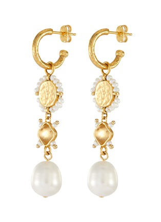Main View - Click To Enlarge - GOOSSENS - Pearl embellished drop earrings