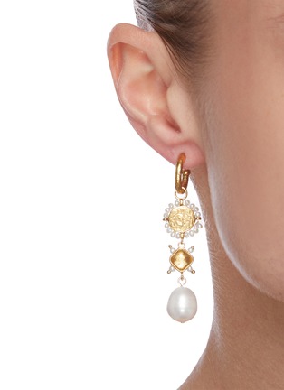 Figure View - Click To Enlarge - GOOSSENS - Pearl embellished drop earrings
