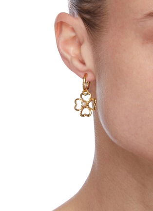 Figure View - Click To Enlarge - GOOSSENS - Flower motif pearl embellished drop single  earring