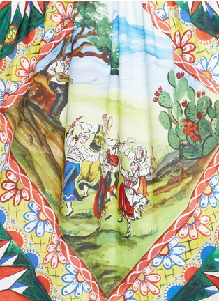 Detail View - Click To Enlarge - - - Spanish dancer print cotton poplin dress