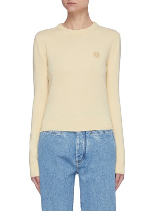 Main View - Click To Enlarge - LOEWE - Anagram embroidered wool sweater