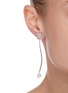 Figure View - Click To Enlarge - YUESPHERE - 'Fiber L' asymmetrical rhodium-plated sterling silver earrings