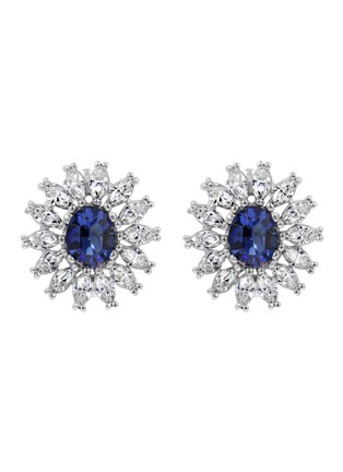 Main View - Click To Enlarge - LANE CRAWFORD VINTAGE ACCESSORIES - Ledo diamanté blue crystal stud earrings