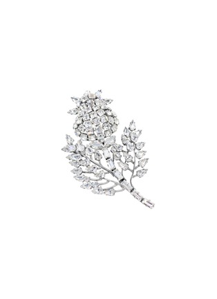 Main View - Click To Enlarge - LANE CRAWFORD VINTAGE ACCESSORIES - Jacques Fath diamanté floral brooch