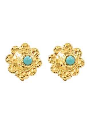 Main View - Click To Enlarge - LANE CRAWFORD VINTAGE ACCESSORIES - Carita faux turquoise earrings