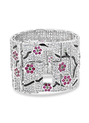 Main View - Click To Enlarge - LANE CRAWFORD VINTAGE ACCESSORIES - Jarin diamanté enamel bracelet