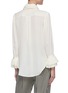 Back View - Click To Enlarge - KHAITE - 'Nia' Elongated Point Collar Pleated Necktie Georgette Blouse