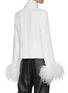 Back View - Click To Enlarge - 16ARLINGTON - 'Michelle' ostrich feather cuff crepe top