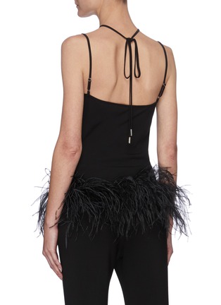 Back View - Click To Enlarge - 16ARLINGTON - Adda' ostrich feather trim camisole top
