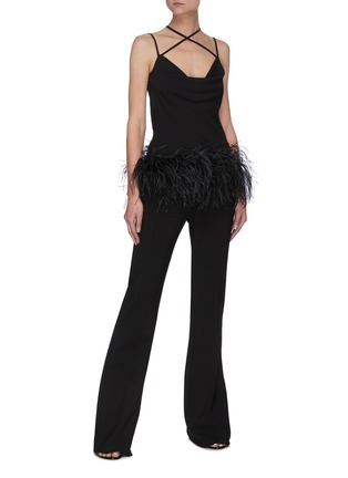 Figure View - Click To Enlarge - 16ARLINGTON - Adda' ostrich feather trim camisole top
