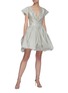 Figure View - Click To Enlarge - MATICEVSKI - 'Honorary' Front Pleat Detail Asymmetric Hem Mini Dress