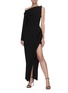 Figure View - Click To Enlarge - MATICEVSKI - 'Pinnacle' Draped Boatneck One-shoulder Thigh Slit Gown