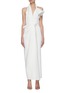 Main View - Click To Enlarge - MATICEVSKI - 'Victoria' Drape Detail Asymmetric Halter Neck Gown