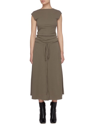 Main View - Click To Enlarge - LEMAIRE - Draped drawstring waist dress