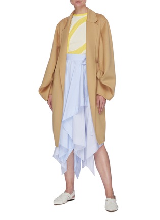 Figure View - Click To Enlarge - LOEWE - Tiered Asymmetric Draped Hem Midi Skirt