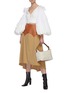 Figure View - Click To Enlarge - LOEWE - Ruched Balloon Sleeve V-neck Crop Blouse