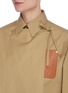 Detail View - Click To Enlarge - LOEWE - Logo Patch Striped Insert Hood Military Parka