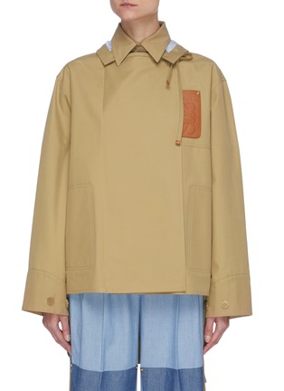 Main View - Click To Enlarge - LOEWE - Logo Patch Striped Insert Hood Military Parka