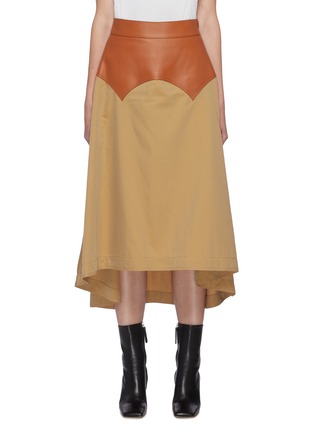 Main View - Click To Enlarge - LOEWE - 'Obi' Curved Waist Panel Midi Skirt