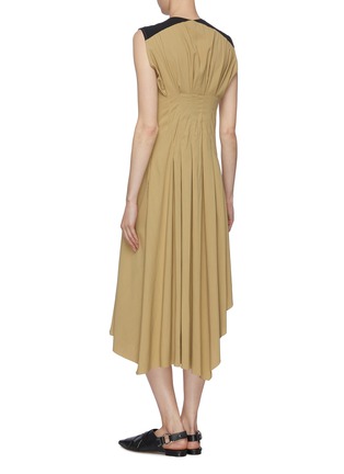Back View - Click To Enlarge - LOEWE - Contrast Shoulder Panel Sleeveless Pleated Midi Dress