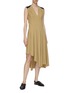 Figure View - Click To Enlarge - LOEWE - Contrast Shoulder Panel Sleeveless Pleated Midi Dress