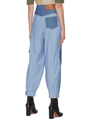 Back View - Click To Enlarge - LOEWE - Contrast Patchwork Chambray Denim Balloon Pants