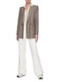 Figure View - Click To Enlarge - BLAZÉ MILANO - 'Wind' Pinstripe Double Breast Silk Linen Blazer