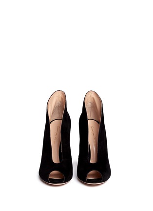 Figure View - Click To Enlarge - GIANVITO ROSSI - V-throat peep-toe suede booties