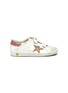 Main View - Click To Enlarge - GOLDEN GOOSE - 'Old School' Glitter Star Motif Distressed Kids Leather Sneakers