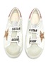 Figure View - Click To Enlarge - GOLDEN GOOSE - 'Old School' Glitter Star Motif Distressed Kids Leather Sneakers