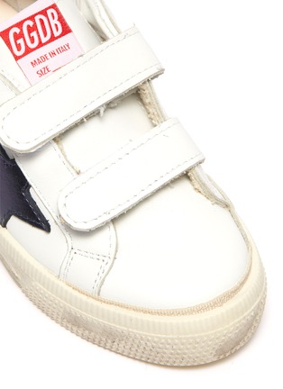 Detail View - Click To Enlarge - GOLDEN GOOSE - 'May School' Contrast Star Motif Heel Tab Leather Toddler Sneakers