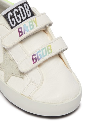 Detail View - Click To Enlarge - GOLDEN GOOSE - 'Baby School' Contrast Star Motif Heel Tab Leather Infant Sneakers
