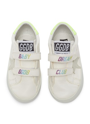 Figure View - Click To Enlarge - GOLDEN GOOSE - 'Baby School' Contrast Star Motif Heel Tab Leather Infant Sneakers