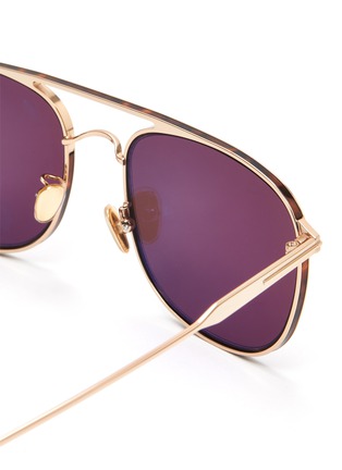 Detail View - Click To Enlarge - TOM FORD - Gradient lenses metal frame aviator sunglasses