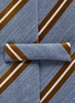 Detail View - Click To Enlarge - STEFANOBIGI MILANO - Jacquard stripes silk-linen tie