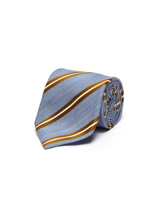 Main View - Click To Enlarge - STEFANOBIGI MILANO - Jacquard stripes silk-linen tie