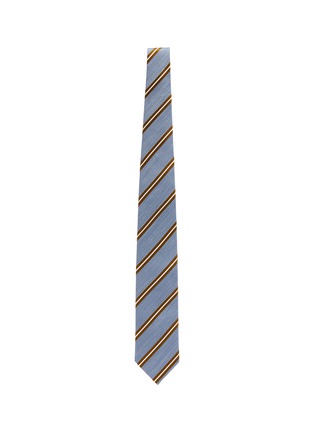 Figure View - Click To Enlarge - STEFANOBIGI MILANO - Jacquard stripes silk-linen tie