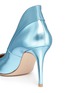 Detail View - Click To Enlarge - GIANVITO ROSSI - Satin trim metallic leather pumps
