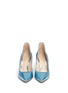 Figure View - Click To Enlarge - GIANVITO ROSSI - Satin trim metallic leather pumps