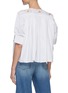 Back View - Click To Enlarge - CHLOÉ - Perforated Floral Placket Puffed Sleeve Poplin Crop Blouse