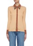 Main View - Click To Enlarge - CHLOÉ - Silk Trimmed Collar Contrast Accent Cardigan
