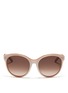 Main View - Click To Enlarge - CHLOÉ - Metal temple round cat eye sunglasses