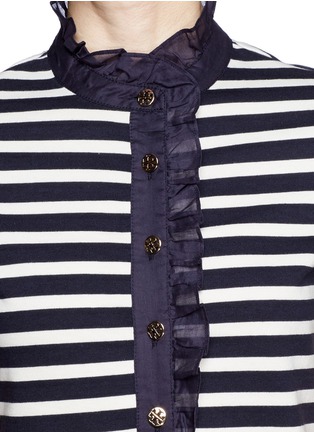 Detail View - Click To Enlarge - TORY BURCH - 'Lidia' ruffle striped polo dress