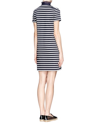 Back View - Click To Enlarge - TORY BURCH - 'Lidia' ruffle striped polo dress
