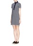 Front View - Click To Enlarge - TORY BURCH - 'Lidia' ruffle striped polo dress