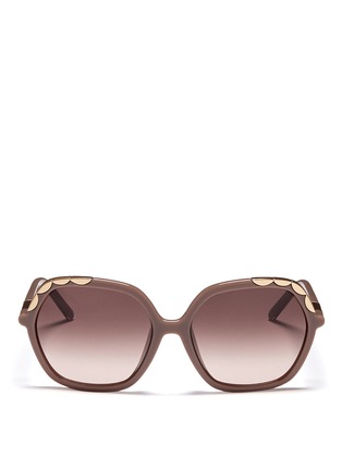 Main View - Click To Enlarge - CHLOÉ - Scalloped corner plastic sunglasses