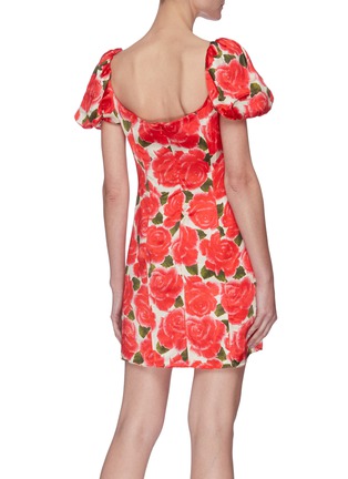 tailored rose print mini dress