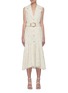 Main View - Click To Enlarge - ACLER - 'Clifton' Notched collar textured jacquard midi dress