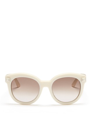 Main View - Click To Enlarge - VALENTINO GARAVANI - Rockstud round-frame plastic sunglasses